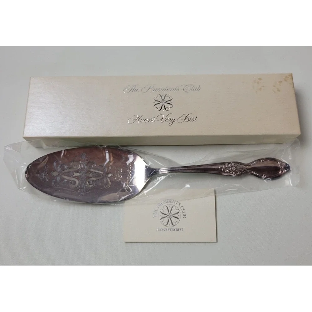Avon Presidents Club 1978 92nd Anniversary Silverplate Pie Cake Server Boxed